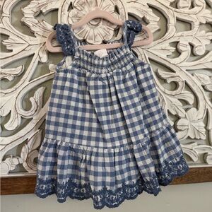 Shabby Chic Blue Gingham Dress